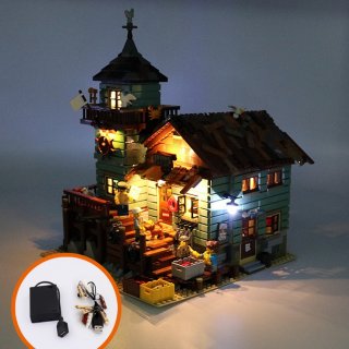 LED-Beleuchtungsset Licht-Set Akku-Box für Lego Alter Angelladen Ideas 21310