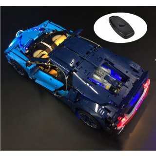 LED-Beleuchtungsset Licht-Set passend für Lego Bugatti Chiron Modell 42083 mit Akku-Box und Fernbedienung