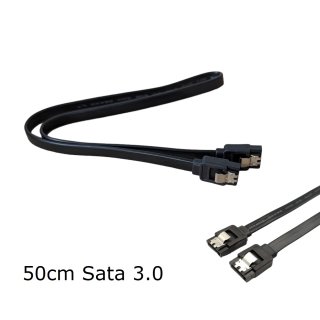 SATA Kabel Schwarz 50cm SATA III 3 6 Gbit/s 0,5m SSD Festplatte HDD