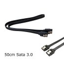 4x SATA Kabel Schwarz 50cm SATA III 3 6 Gbit/s 0,5m SSD...