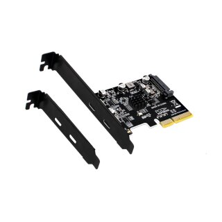 PCIe 3.0 zu USB 3.1 Gen2 Erweiterungskarte Dual-Port USB Typ-C 10Gbps ASMedia ASM3142