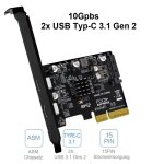 PCIe 3.0 zu USB 3.1 Gen2 Erweiterungskarte Dual-Port USB...
