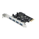 4-Port USB 3.0 Erweiterungskarte 5Gbit/s PCI-E X1...
